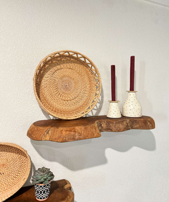 Teak Live Edge Wall Shelf - Floating Shelf for Home Decor - X long - Solange & Frances