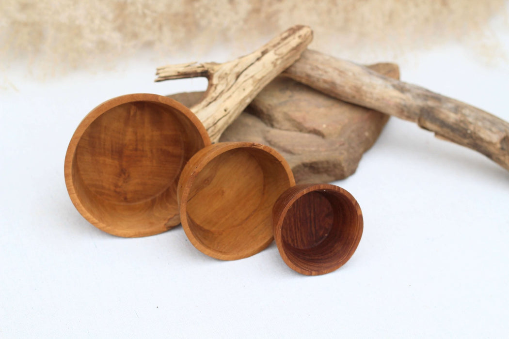 Teak Pinch Bowls Set of 3 - Solange & Frances