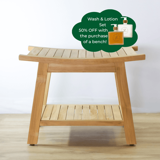Teak Shower Bench Lurus - Solange & Frances