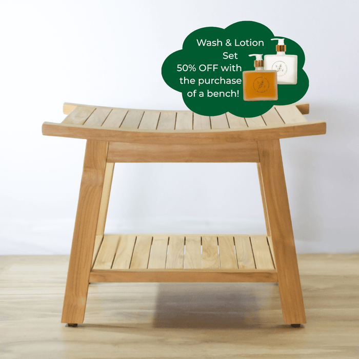 Teak Shower Bench Lurus - Solange & Frances