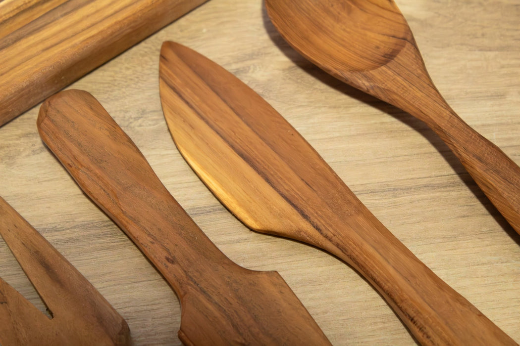 Teak Wood Charcuterie Bundle - 10 Piece Set - Solange & Frances