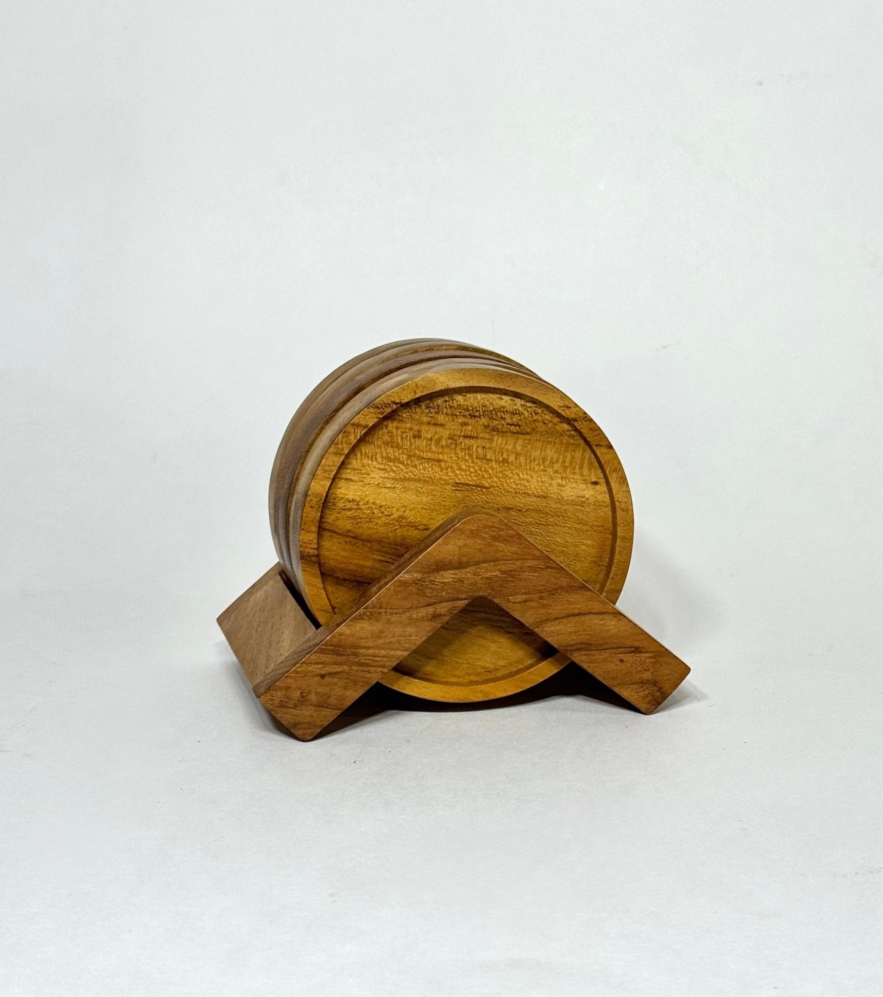 Teak Wood Coasters + Holder - Solange & Frances