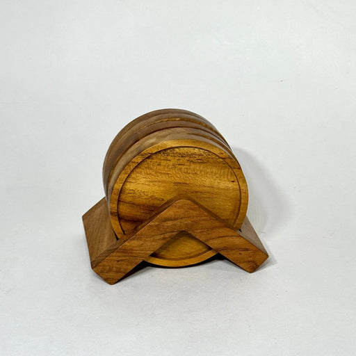 Teak Wood Coasters + Holder - Solange & Frances