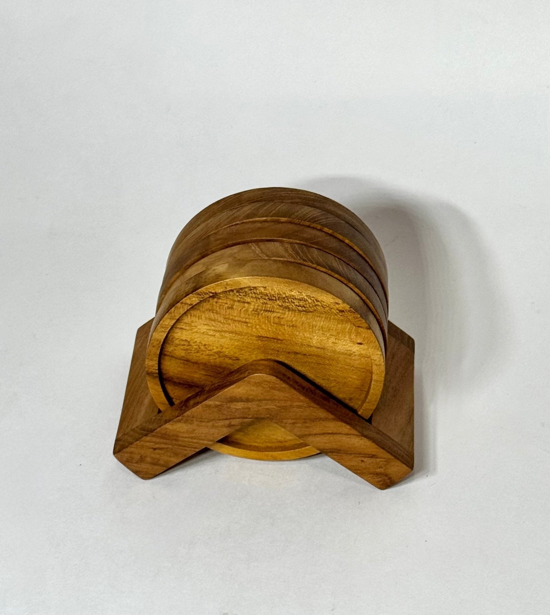 Teak Wood Coasters + Holder - Solange & Frances