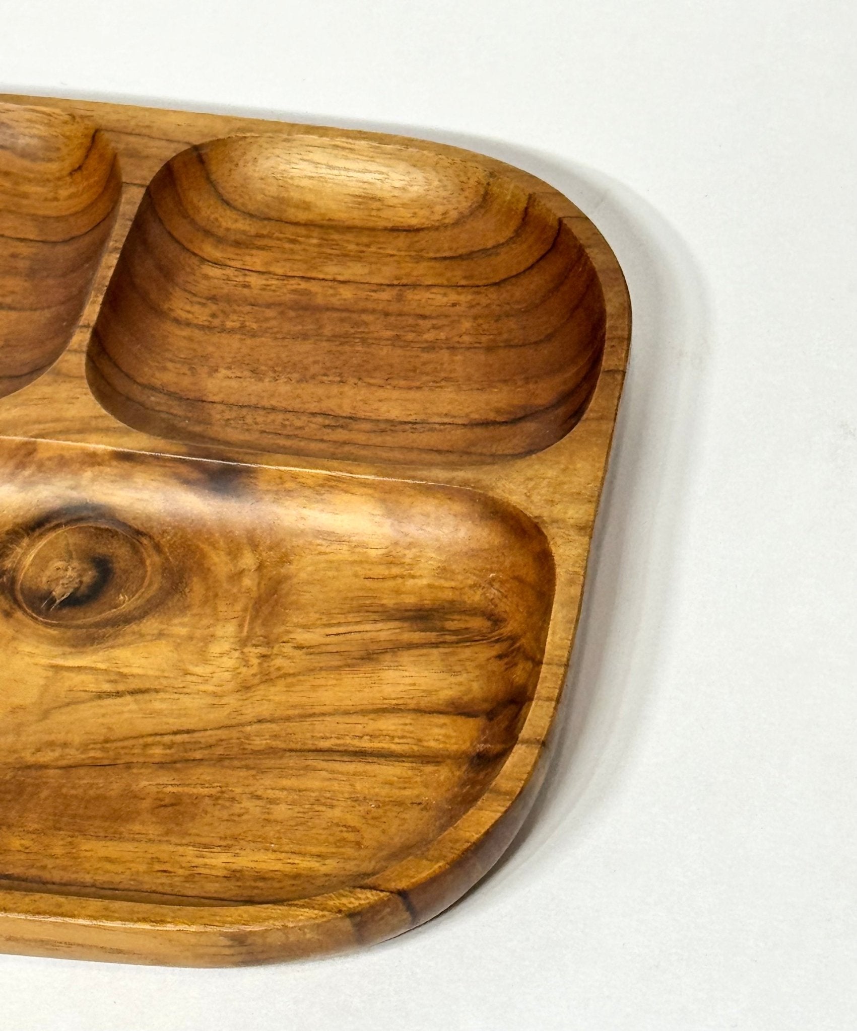 Teak Wood Divided Kid's Plate - Solange & Frances