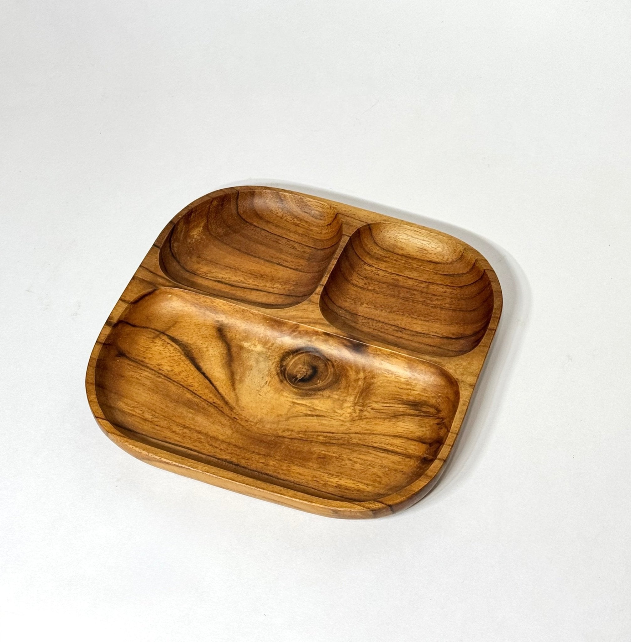 Teak Wood Divided Kid's Plate - Solange & Frances