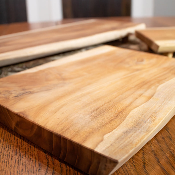 Teak Wood Live Edge Serving Tray - Solange & Frances
