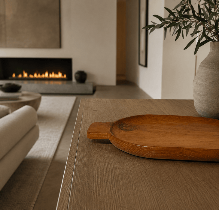 Teak Wood Oval Tray w/ Handles - Solange & Frances