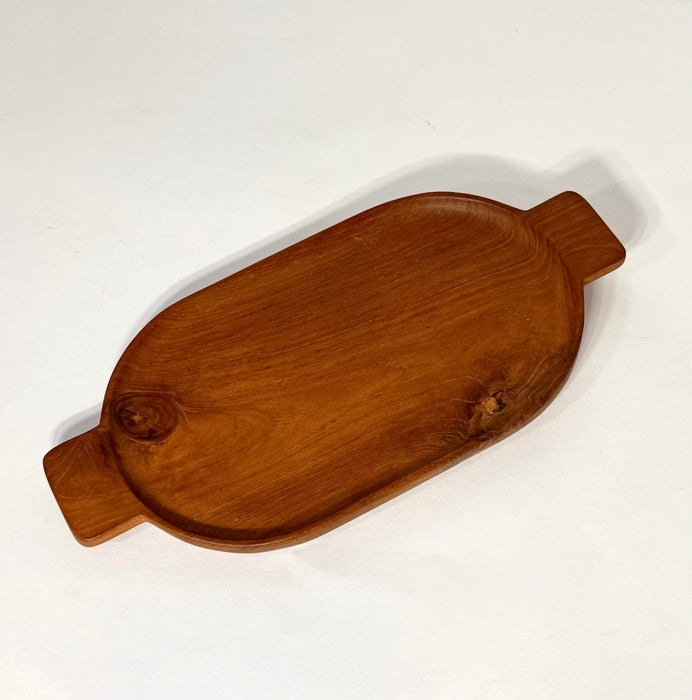 Teak Wood Oval Tray w/ Handles - Solange & Frances
