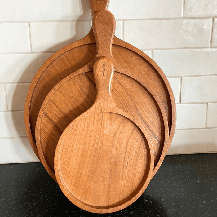 Teak Wood Round Board w/ Handle - Solange & Frances