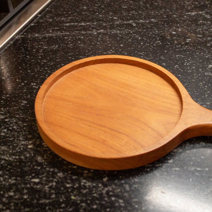 Teak Wood Round Board w/ Handle - Solange & Frances