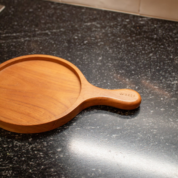 Teak Wood Round Board w/ Handle - Solange & Frances