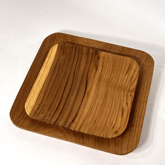 Teak Wood Square Plate - Solange & Frances
