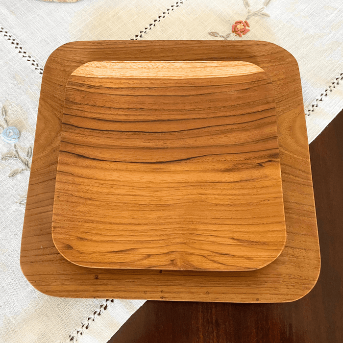 Teak Wood Square Plate - Solange & Frances
