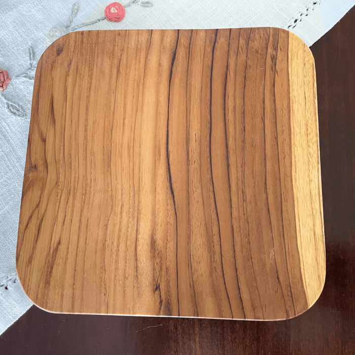 Teak Wood Square Plate - Solange & Frances