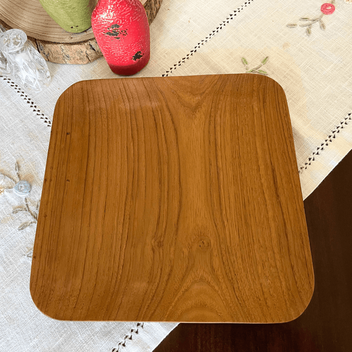 Teak Wood Square Plate - Solange & Frances
