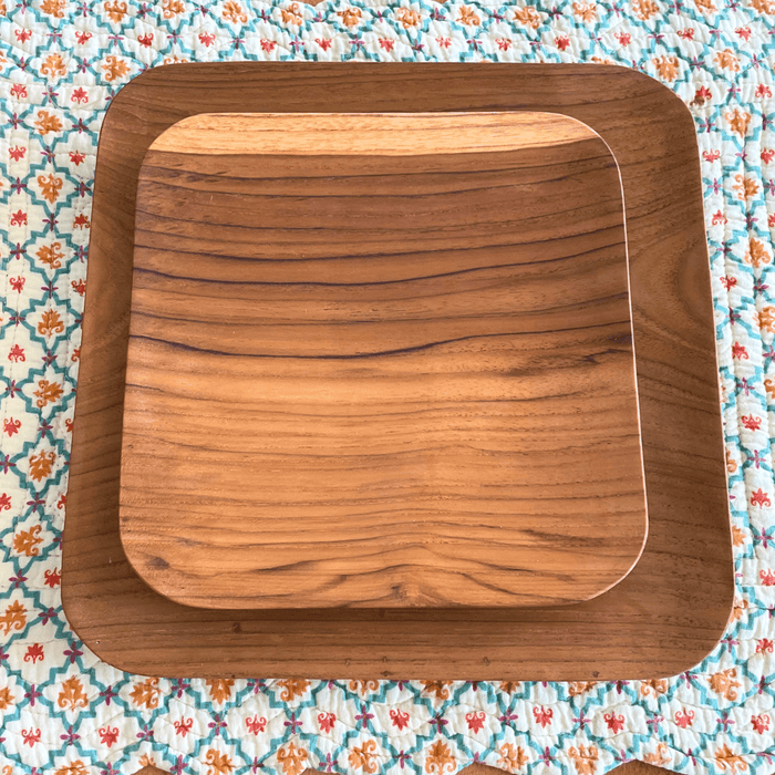 Teak Wood Square Plate - Solange & Frances
