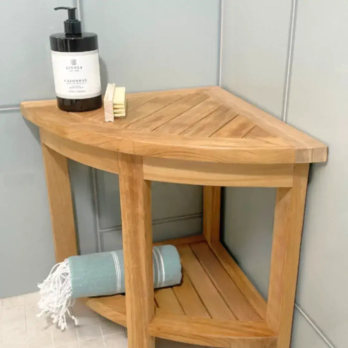 Teak Corner Shower Bench | Solange & Frances