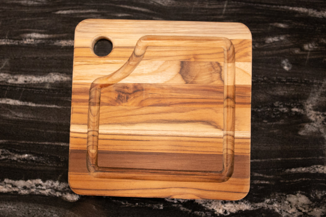 Teak Haus Square Marine Chopping Board with Juice Canal