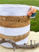 White Cotton Jute Basket - Solange & Frances