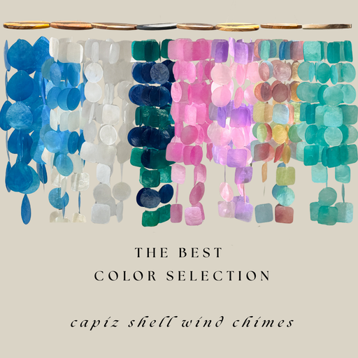 Wind Chimes for Outdoors - Capiz Shell - 8 color options - Solange & Frances