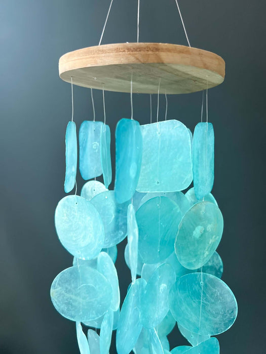 Wind Chimes for Outside - Capiz Shell - Turquoise - Solange & Frances