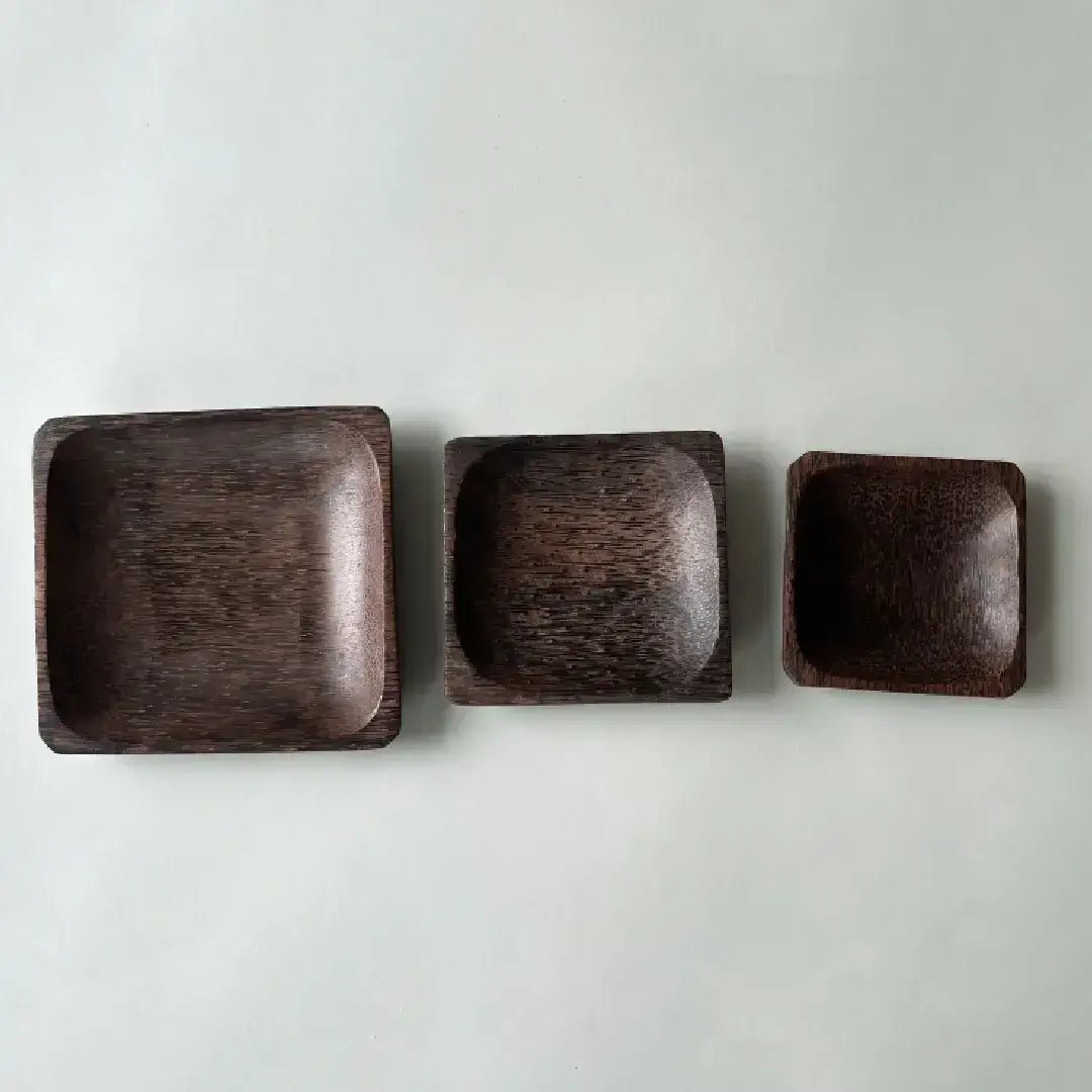 Wood Square Plate Trio - Solange & Frances