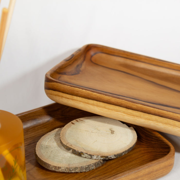 Wooden Teak Tray - Rectangular - Solange & Frances