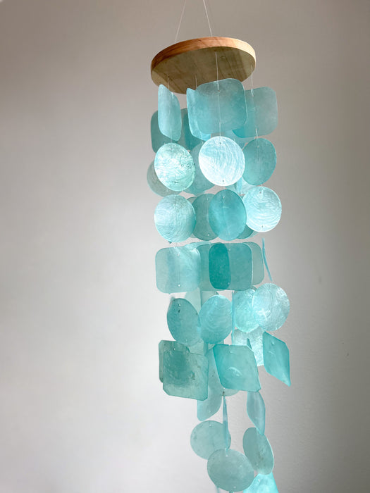 Wind Chimes for Outside - Capiz Shell - Turquoise