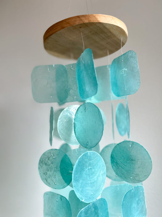 Wind Chimes for Outside - Capiz Shell - Turquoise